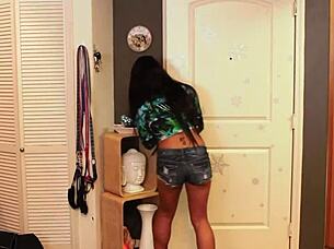 two amazing 20 year old girls in hot interracial lesbian encounter