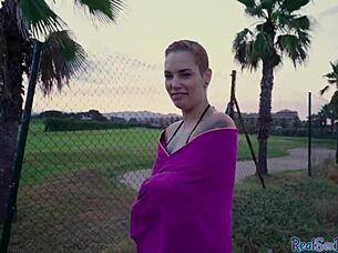 Inked Latina Gags on Cock Publicly!