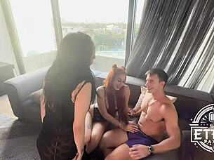 Girlfriend joins after catching me in extreme threesome