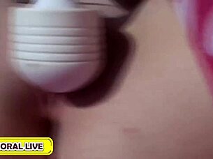 britney amber has double wand orgasm before threesome