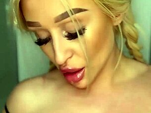 Horny Fat Blonde Slut Sucks Banana Like a Big Cock!