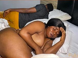 Ebony housewife secretly fucks neighbor's big cock and gets caught by her husband