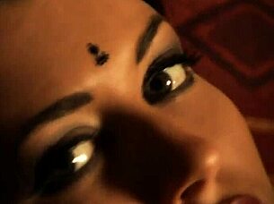 indian goddess slowly reveals her body in a teasing striptease