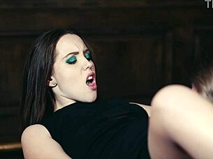 Zoe Doll, the Spanish cutie with a small waist, picks up a bar man. She drains his cock in bent-over and missionary positions.