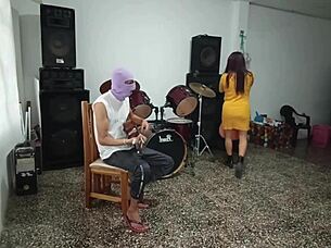 sexy music teacher turns on bisexual student with big ass