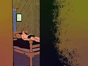 Why is step-son watching step-mother masturbate in the bathroom?