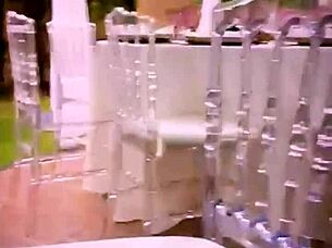 wife shows off pussy at friend's wedding?