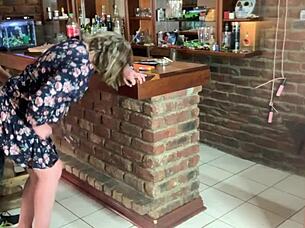 Hot milf upskirt fuck with boss and orgasm