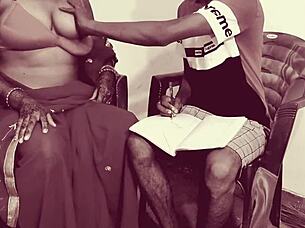 Hot Indian teacher teaches Kama Sutra to student