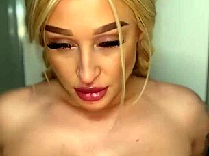 Horny Fat Blonde Slut Sucks Banana Like a Big Cock!