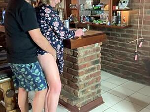 Hot milf upskirt fuck with boss and orgasm