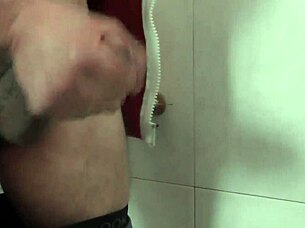 A scene with lots of semen in the bath