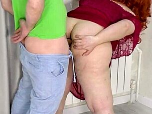 Sexy big ass MILF rides her stepson's cock perfectly.