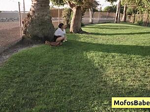 Tomie Tang reveals her big boobs to me outdoors