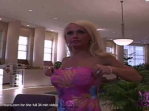 i'm that gorgeous blonde flashing my big tits and pussy outdoors in a skirt, feeling so horny and adorable with hairless nude body.