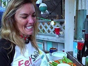 FetSwing Diaries: Naughty Wife Blows Big Balls Chris, Group Fucking with Toys and Cunilingus