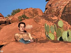 Woman Performs Anal Masturbation Outdoors