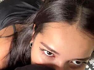 Cute Submissive Girlfriend Gives Deep Sloppy Blowjob To Big Dick