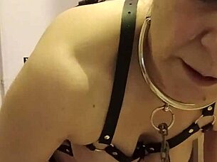 feeling like a whore, bent over in bondage, licking the toilet
