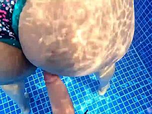 milf with big ass gets fucked in water, loves dick more