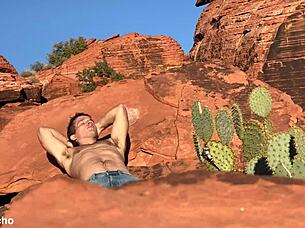 Woman Performs Anal Masturbation Outdoors