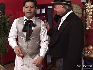 Amazing maid shares cocks with babe