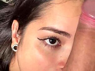 Cute Submissive Girlfriend Gives Deep Sloppy Blowjob To Big Dick