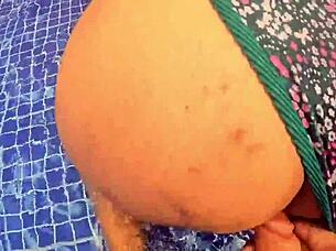 milf with big ass gets fucked in water, loves dick more