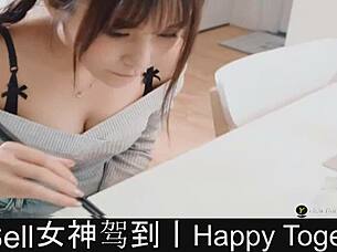 Happy couple plays dating game together