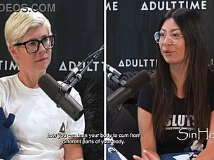 pornstar answers weird questions while testing vibrator settings