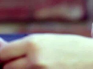 Cute lesbian fondles and sucks busty beauty's natural breasts before eating her hot pussy 😍