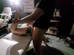 stranger girl in hot costume gets fucked during massage