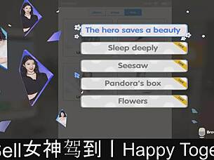 Happy couple plays dating game together