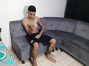 Beautiful brunette stepsister helps me masturbate!