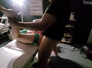 stranger girl in hot costume gets fucked during massage