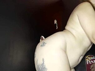 sexy lesbians enjoy anonymous encounters in glory hole.