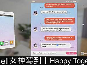 Happy couple plays dating game together