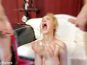 Sweetie Plum Takes On Two Boys and a Girl in Deep Anal DAP with Pee and Cumshot