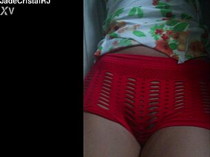 teasing in shorts with shaved pussy flashing, you can't resist this housewife!