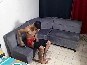 Beautiful brunette stepsister helps me masturbate!