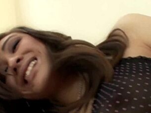 hot asian with wet pussy gets passionate sex with clothes ripped and dripping orgasm