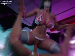 Gorgeous succubus Morrigan engages in street fight sex