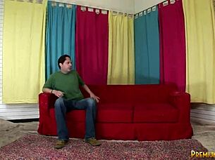 A cock teasing latex babe dominates with handjob and oral before a cumshot