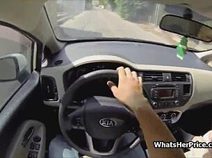 Short-haired blonde cutie picked up and fucked