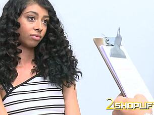 skinny teen 18+ thief is ready to blow this officers huge cock