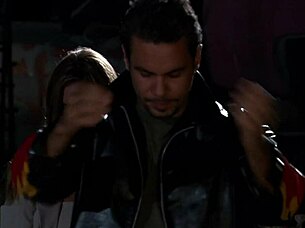 Fucking blonde slut in high heels outdoor. She rides bent over with shaved pussy exposed.