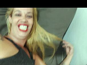 latina gets tattoo with anal plug in ass