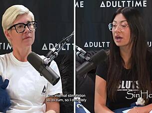 pornstar answers weird questions while testing vibrator settings