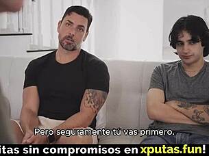 Watch two guys fuck this hot blonde sub?