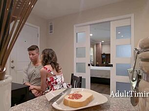 This soccer stepmom got dared into fucking hard in cowgirl and blowjob action